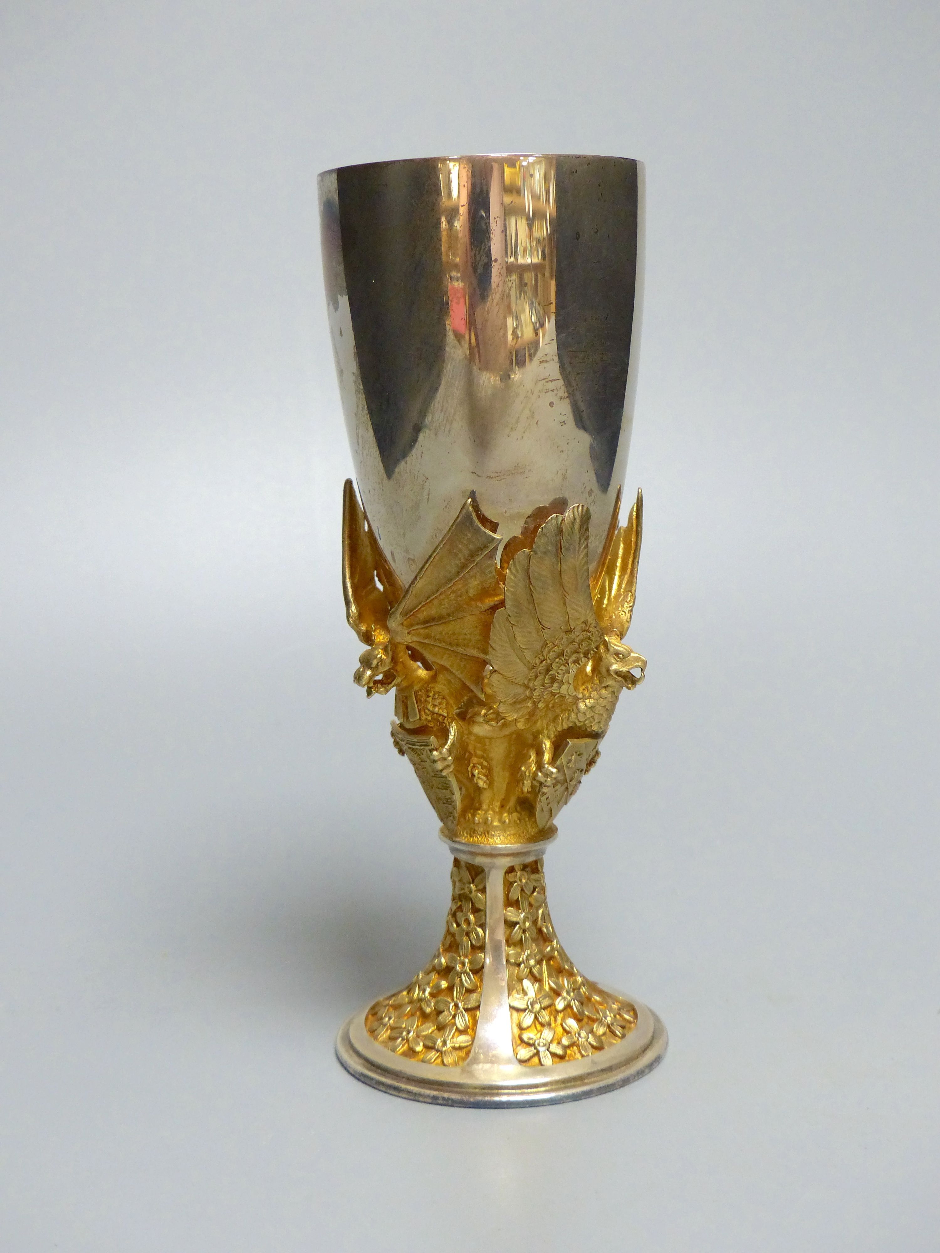 A modern parcel gilt silver limited edition goblet, to commemorate the Weding of Prince Charles & Lady Diana,